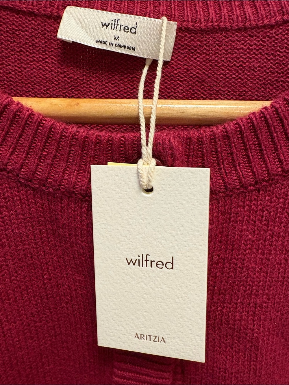 Wilfred Deep Raspberry Knit Cardigan - Picture 5 of 8